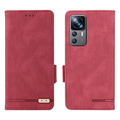 Coque Portefeuille Livre Cuir Etui Clapet L07Z pour Xiaomi Mi 12T Pro 5G Rouge