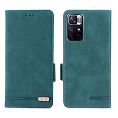 Coque Portefeuille Livre Cuir Etui Clapet L07Z pour Xiaomi Poco M4 Pro 5G Vert