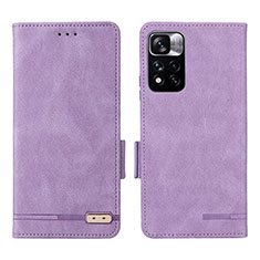 Coque Portefeuille Livre Cuir Etui Clapet L07Z pour Xiaomi Poco X4 NFC Violet