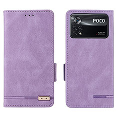 Coque Portefeuille Livre Cuir Etui Clapet L07Z pour Xiaomi Poco X4 Pro 5G Violet