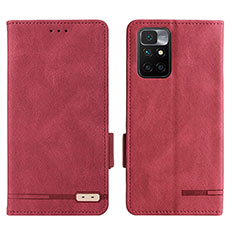 Coque Portefeuille Livre Cuir Etui Clapet L07Z pour Xiaomi Redmi 10 4G Rouge