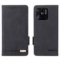 Coque Portefeuille Livre Cuir Etui Clapet L07Z pour Xiaomi Redmi 10 India Noir