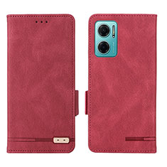 Coque Portefeuille Livre Cuir Etui Clapet L07Z pour Xiaomi Redmi 10 Prime Plus 5G Rouge