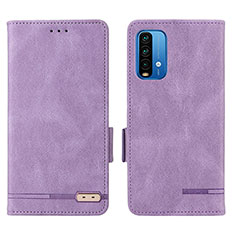 Coque Portefeuille Livre Cuir Etui Clapet L07Z pour Xiaomi Redmi 9 Power Violet