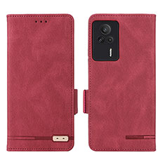 Coque Portefeuille Livre Cuir Etui Clapet L07Z pour Xiaomi Redmi K60E 5G Rouge