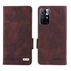 Coque Portefeuille Livre Cuir Etui Clapet L07Z pour Xiaomi Redmi Note 11 5G Marron