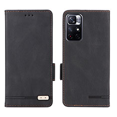 Coque Portefeuille Livre Cuir Etui Clapet L07Z pour Xiaomi Redmi Note 11 5G Noir