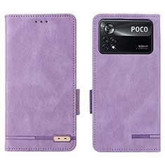 Coque Portefeuille Livre Cuir Etui Clapet L07Z pour Xiaomi Redmi Note 11E Pro 5G Violet