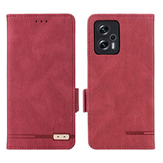 Coque Portefeuille Livre Cuir Etui Clapet L07Z pour Xiaomi Redmi Note 11T Pro 5G Rouge