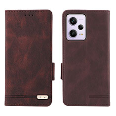 Coque Portefeuille Livre Cuir Etui Clapet L07Z pour Xiaomi Redmi Note 12 Pro 5G Marron