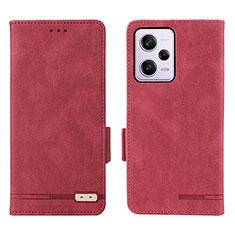 Coque Portefeuille Livre Cuir Etui Clapet L07Z pour Xiaomi Redmi Note 12 Pro 5G Rouge