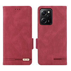 Coque Portefeuille Livre Cuir Etui Clapet L07Z pour Xiaomi Redmi Note 12 Pro Speed 5G Rouge