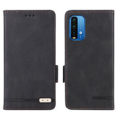 Coque Portefeuille Livre Cuir Etui Clapet L07Z pour Xiaomi Redmi Note 9 4G Noir