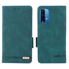 Coque Portefeuille Livre Cuir Etui Clapet L07Z pour Xiaomi Redmi Note 9 4G Vert