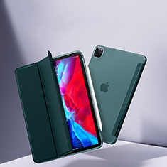 Coque Portefeuille Livre Cuir Etui Clapet L08 pour Apple iPad Pro 12.9 (2020) Vert