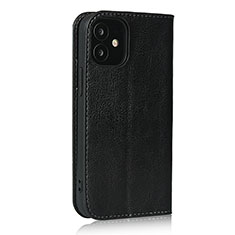 Coque Portefeuille Livre Cuir Etui Clapet L08 pour Apple iPhone 12 Mini Noir