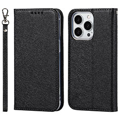 Coque Portefeuille Livre Cuir Etui Clapet L08 pour Apple iPhone 13 Pro Max Noir