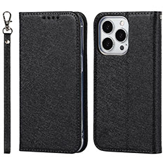 Coque Portefeuille Livre Cuir Etui Clapet L08 pour Apple iPhone 14 Pro Max Noir