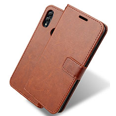 Coque Portefeuille Livre Cuir Etui Clapet L08 pour Huawei Honor 10 Lite Marron