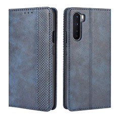 Coque Portefeuille Livre Cuir Etui Clapet L08 pour OnePlus Nord Bleu