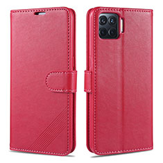 Coque Portefeuille Livre Cuir Etui Clapet L08 pour Oppo F17 Pro Rouge