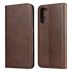 Coque Portefeuille Livre Cuir Etui Clapet L08 pour Oppo Reno3 A Marron