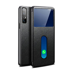 Coque Portefeuille Livre Cuir Etui Clapet L08 pour Oppo Reno3 Pro Noir