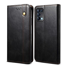 Coque Portefeuille Livre Cuir Etui Clapet L08 pour Oppo Reno5 5G Noir