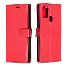 Coque Portefeuille Livre Cuir Etui Clapet L08 pour Samsung Galaxy A21s Rouge