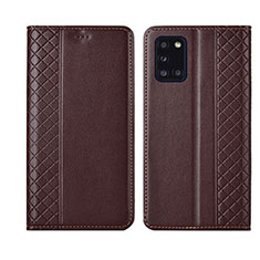 Coque Portefeuille Livre Cuir Etui Clapet L08 pour Samsung Galaxy A31 Marron