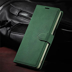 Coque Portefeuille Livre Cuir Etui Clapet L08 pour Samsung Galaxy S21 5G Vert Nuit