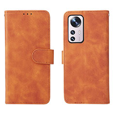 Coque Portefeuille Livre Cuir Etui Clapet L08 pour Xiaomi Mi 12 5G Marron