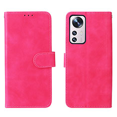 Coque Portefeuille Livre Cuir Etui Clapet L08 pour Xiaomi Mi 12 Lite 5G Rose Rouge