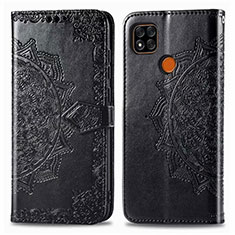 Coque Portefeuille Livre Cuir Etui Clapet L08 pour Xiaomi POCO C3 Noir