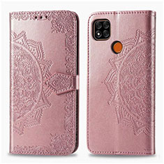 Coque Portefeuille Livre Cuir Etui Clapet L08 pour Xiaomi POCO C3 Or Rose