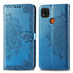 Coque Portefeuille Livre Cuir Etui Clapet L08 pour Xiaomi POCO C31 Bleu