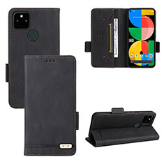 Coque Portefeuille Livre Cuir Etui Clapet L08Z pour Google Pixel 5a 5G Noir