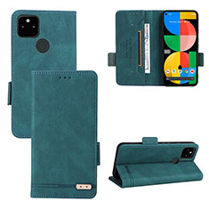 Coque Portefeuille Livre Cuir Etui Clapet L08Z pour Google Pixel 5a 5G Vert