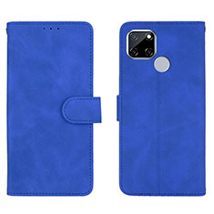 Coque Portefeuille Livre Cuir Etui Clapet L08Z pour Realme 7i RMX2193 Bleu