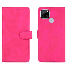 Coque Portefeuille Livre Cuir Etui Clapet L08Z pour Realme 7i RMX2193 Rose Rouge