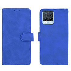 Coque Portefeuille Livre Cuir Etui Clapet L08Z pour Realme 8 4G Bleu