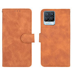 Coque Portefeuille Livre Cuir Etui Clapet L08Z pour Realme 8 4G Marron