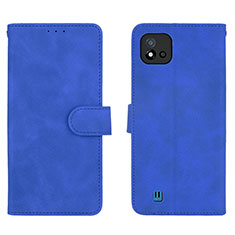 Coque Portefeuille Livre Cuir Etui Clapet L08Z pour Realme C11 (2021) Bleu