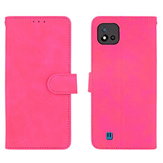 Coque Portefeuille Livre Cuir Etui Clapet L08Z pour Realme C11 (2021) Rose Rouge