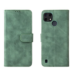 Coque Portefeuille Livre Cuir Etui Clapet L08Z pour Realme C21Y Vert