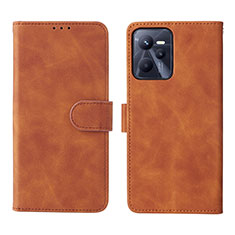 Coque Portefeuille Livre Cuir Etui Clapet L08Z pour Realme C35 Marron