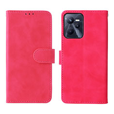 Coque Portefeuille Livre Cuir Etui Clapet L08Z pour Realme C35 Rose Rouge