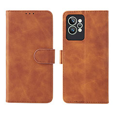 Coque Portefeuille Livre Cuir Etui Clapet L08Z pour Realme GT2 Pro 5G Marron