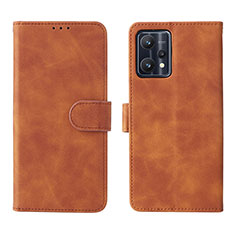 Coque Portefeuille Livre Cuir Etui Clapet L08Z pour Realme V25 5G Marron