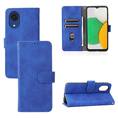 Coque Portefeuille Livre Cuir Etui Clapet L08Z pour Samsung Galaxy A03 Core Bleu